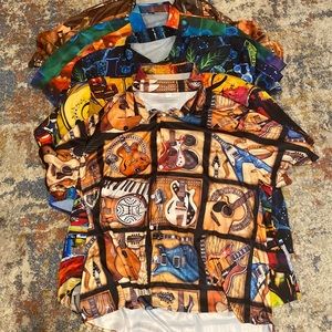 Bundle of 5 NWOT Hawaiian shirts 2xl musical colorful